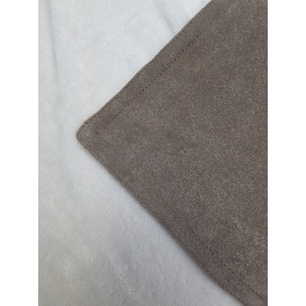 Pottery Barn Pieced‎ Suede Leather Pillow Cover ~ 20" X 20" ~ Brown Tan Mocha - Picture 5 of 8